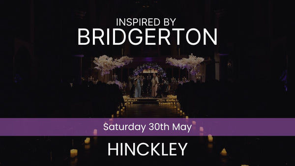Two musicians playing violin and cello in a decorated indoor setting with candles and floral arrangements. Inspired by Bridgerton Saturday 30th May Hinckley